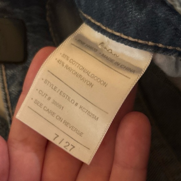 Kancan Wrene 90's Boyfriend Jeans Women's 7/27 Blue Ultra High Rise Distressed - Picture 10 of 11